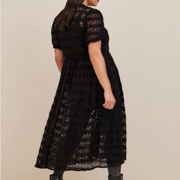 Torrid women black mesh ruffle sleeve maxi kimono swim cover Sz 00 Bin 0 - Picture 3 of 9